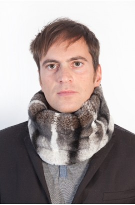 Rex chinchilla fur neck warmer - unisex